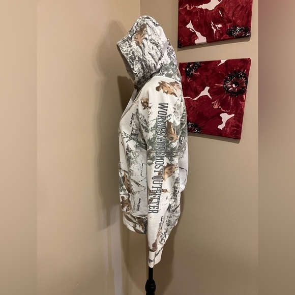 Cabela's Zonz Woodland Snow Camouflage Hoodie, size Small - Picture 3 of 8